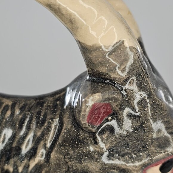 Ceramic Oscar The Billy Goat Figurine Gray Painted - Picture 9 of 9